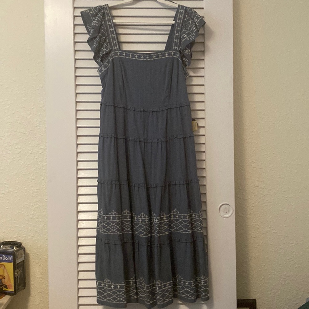 Knox Rose denim blue embroidered dress